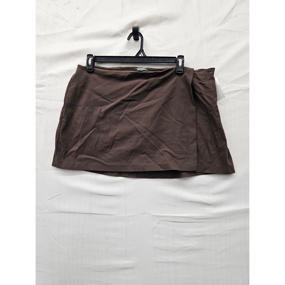 Wild Fable Womens Wrap Mini Skirt Brown Rayon‎ Blend Casual Size XL